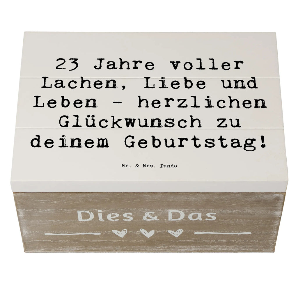 Wooden chest Saying 23 Jahre voller Lachen, Liebe und Leben - herzlichen Glückwunsch zu deinem Geburtstag! Geschenkbox, Schatulle, Kiste, Holzkiste, XXL, Erinnerungskiste, Aufbewahrungsbox, Geschenkdose, Schatzkiste, Dekokiste, Truhe, Erinnerungsbox, Geburtstag, Geburtstagsgeschenk, Geschenk