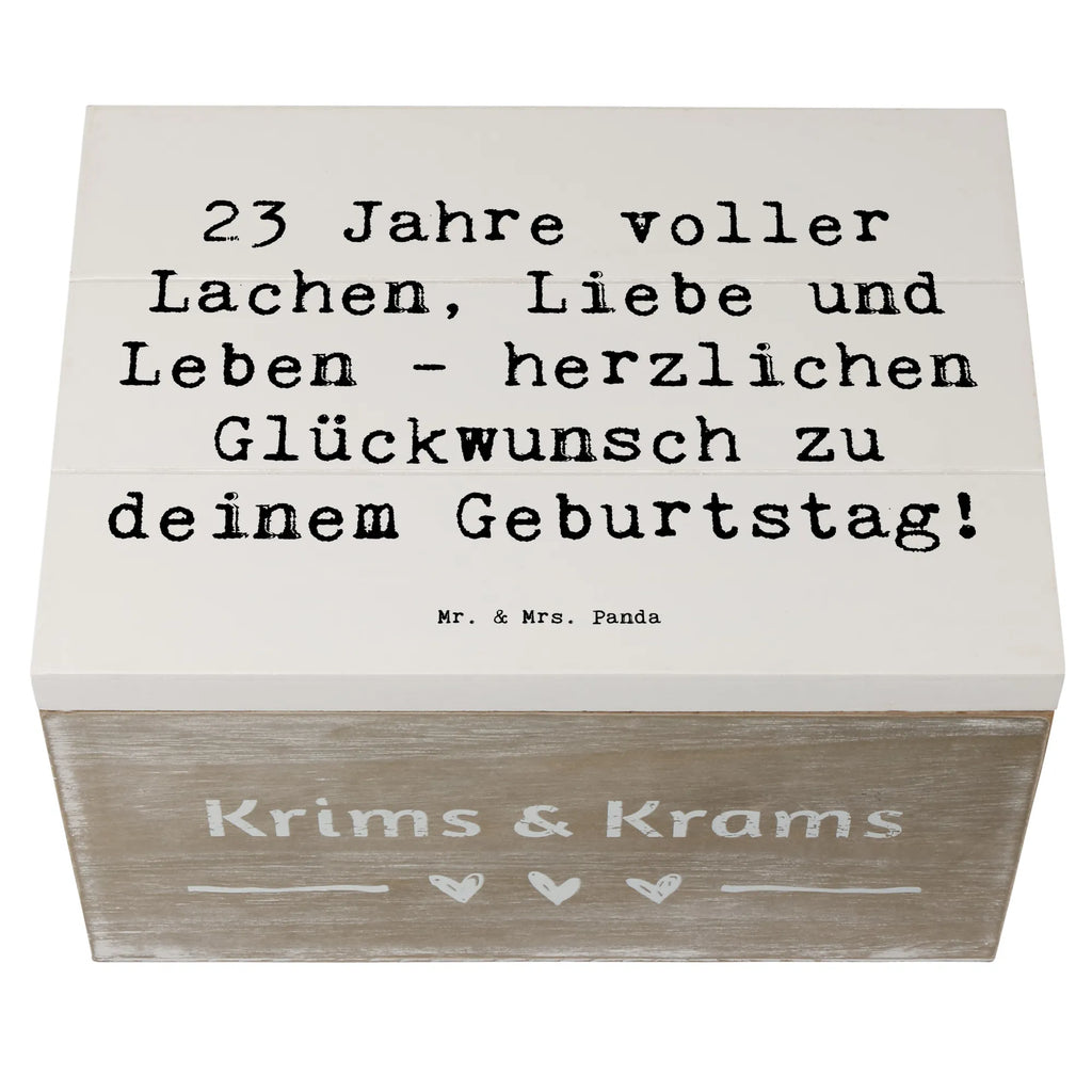 Wooden chest Saying 23 Jahre voller Lachen, Liebe und Leben - herzlichen Glückwunsch zu deinem Geburtstag! Geschenkbox, Schatulle, Kiste, Holzkiste, XXL, Erinnerungskiste, Aufbewahrungsbox, Geschenkdose, Schatzkiste, Dekokiste, Truhe, Erinnerungsbox, Geburtstag, Geburtstagsgeschenk, Geschenk