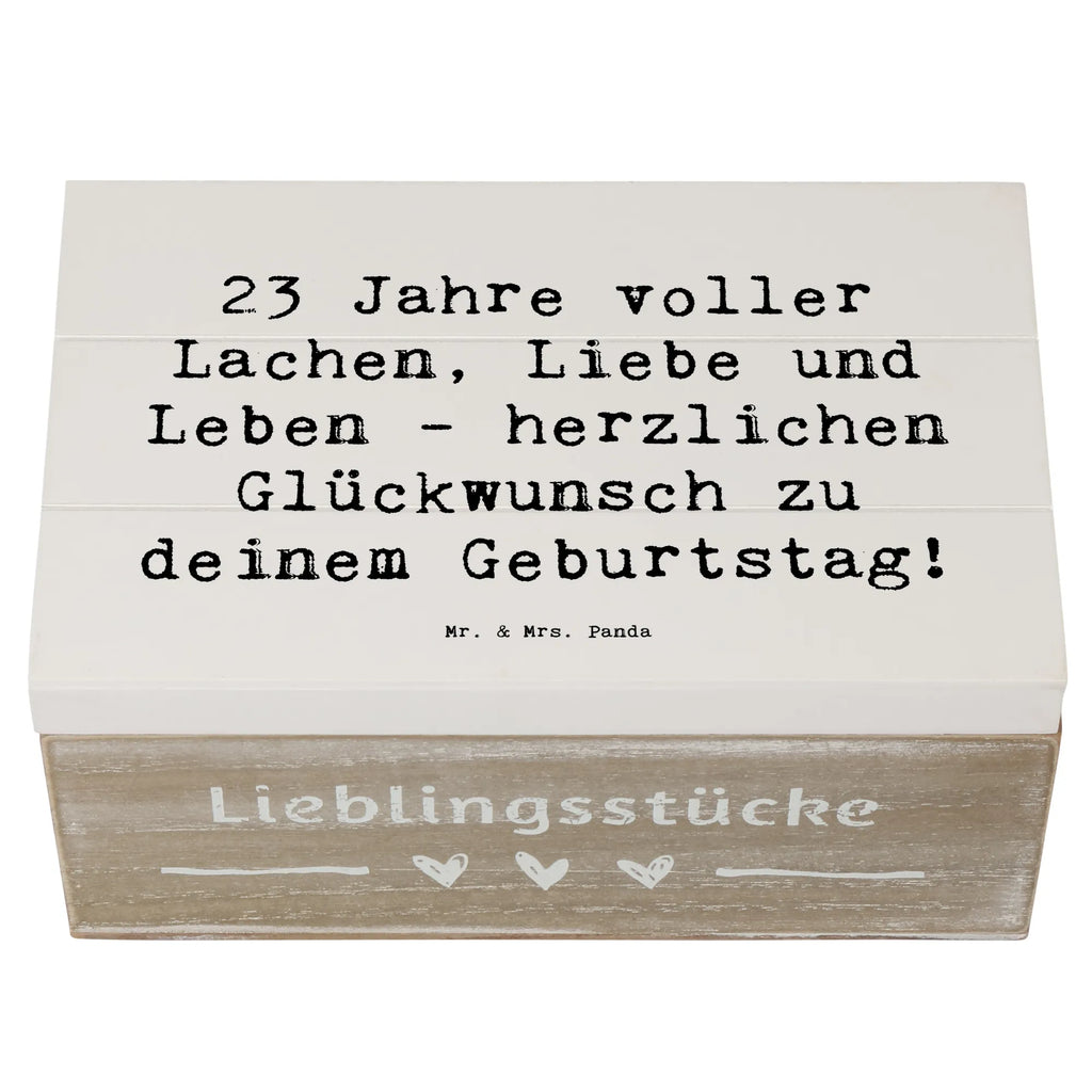 Wooden chest Saying 23 Jahre voller Lachen, Liebe und Leben - herzlichen Glückwunsch zu deinem Geburtstag! Geschenkbox, Schatulle, Kiste, Holzkiste, XXL, Erinnerungskiste, Aufbewahrungsbox, Geschenkdose, Schatzkiste, Dekokiste, Truhe, Erinnerungsbox, Geburtstag, Geburtstagsgeschenk, Geschenk