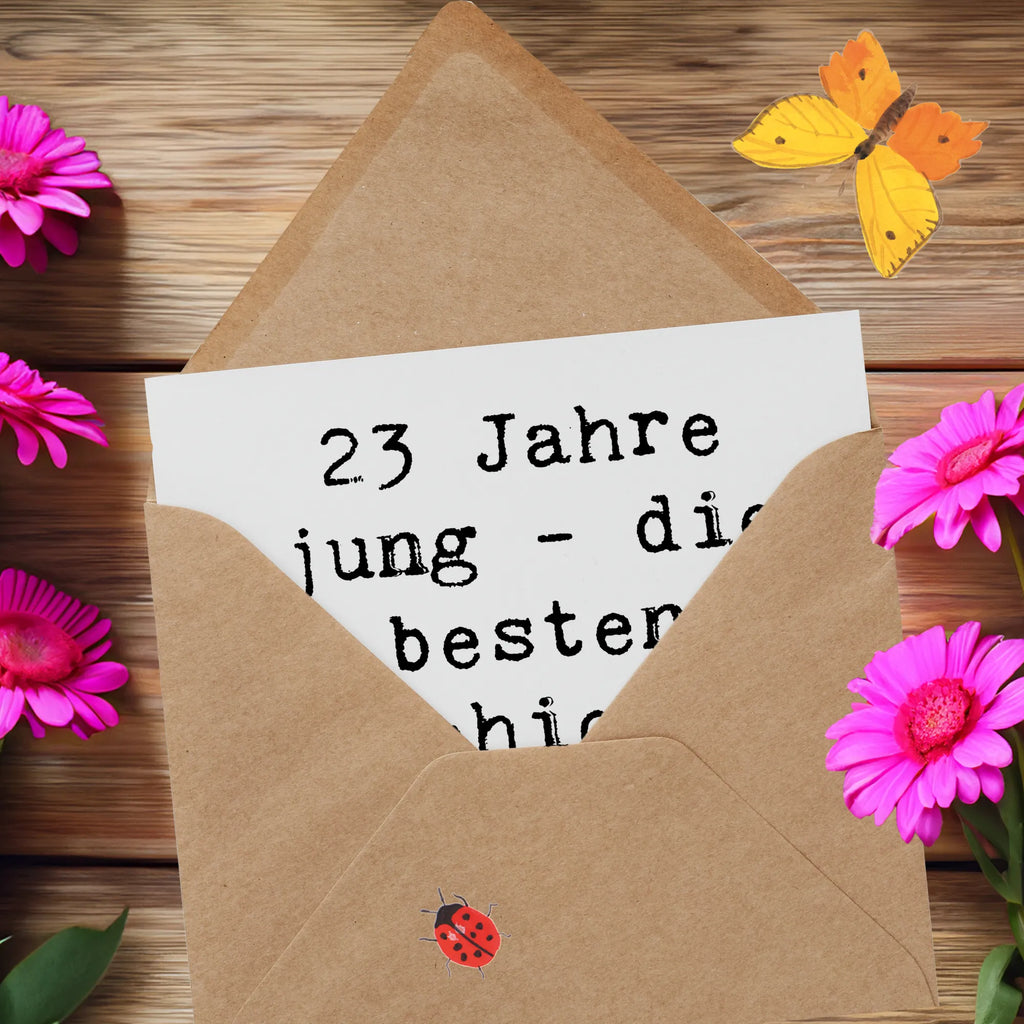 Deluxe Card Saying 23 Jahre jung - die besten Geschichten beginnen jetzt! Geburtstagskarte, Karte, Hochzeitskarte, Hochwertige Grußkarte, Grußkarte, Hochwertige Klappkarte, Glückwunschkarte, Klappkarte, Einladungskarte, Geburtstag, Geburtstagsgeschenk, Geschenk