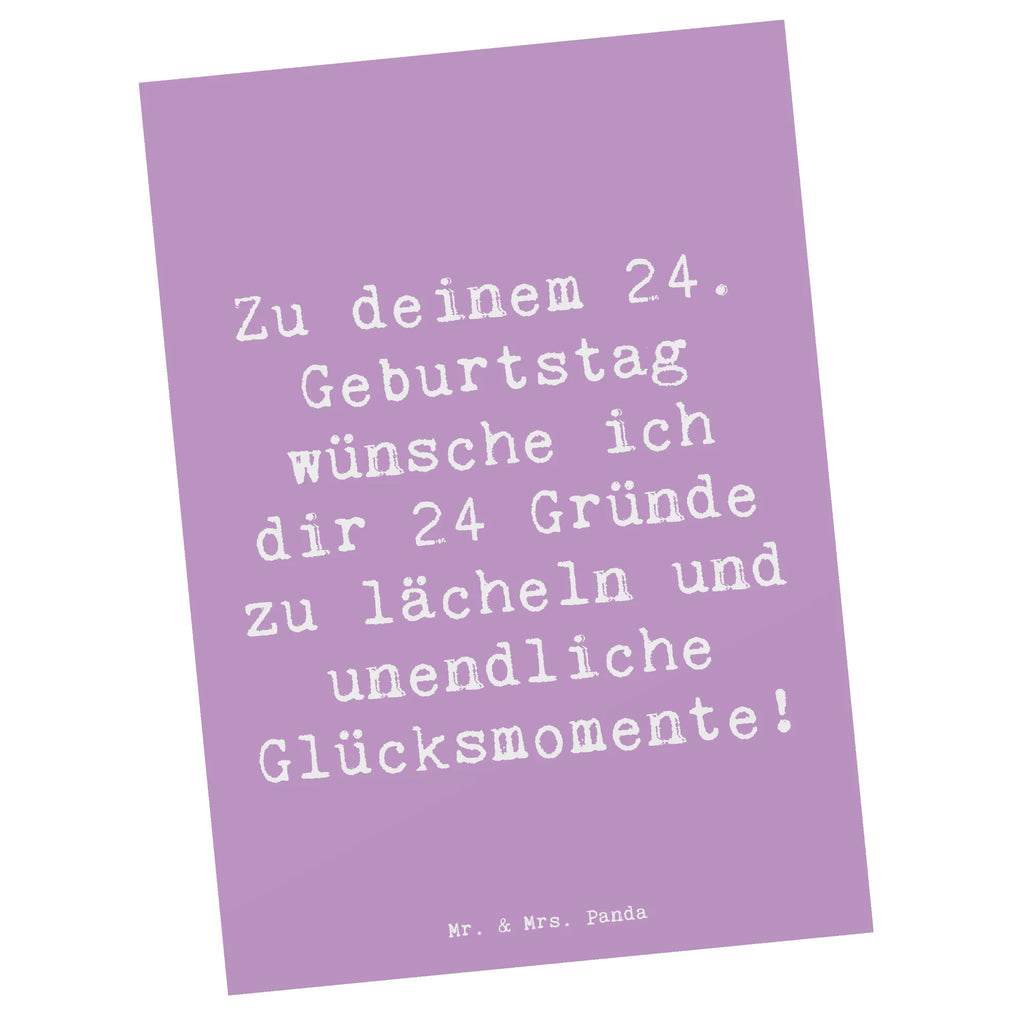Postkarte Spruch 24. Geburtstag Glück Designkarte, Ansichtskarten, Postkarte, bildkarte, einzelkarte, kunstkarte, Fotokarte, Kunstkarten, spruchkarte, Grußkarte, Motivkarte, Postkarten, Ansichtskarte, Geburtstag, Geburtstagsgeschenk, Geschenk