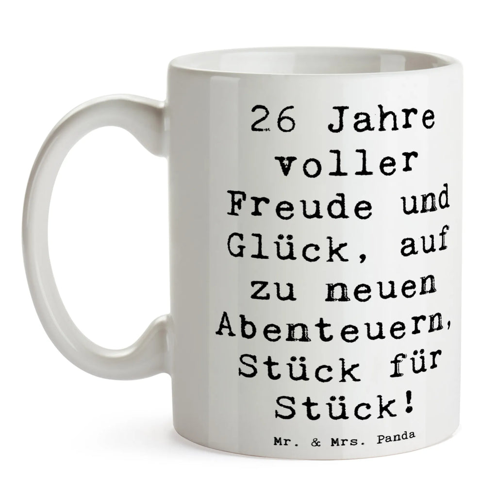 Tasse Spruch 26. Geburtstag Abenteuer Keramiktasse, Tasse mit Motiven, Porzellantasse, Kaffeetasse, Bürotasse, Tasse mit Zitaten, Teetasse, Geschenktasse, Tasse, Geburtstag, Geburtstagsgeschenk, Geschenk