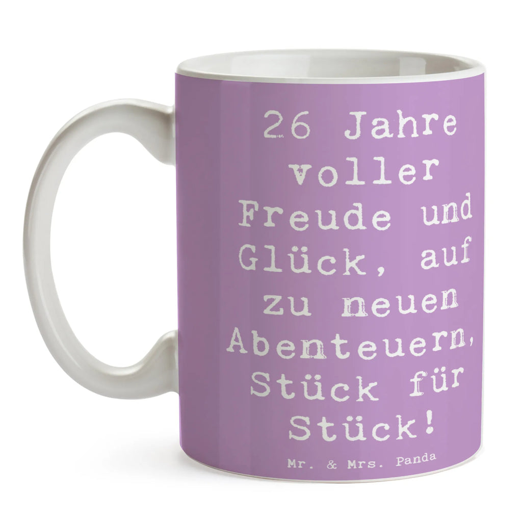 Tasse Spruch 26. Geburtstag Abenteuer Keramiktasse, Tasse mit Motiven, Porzellantasse, Kaffeetasse, Bürotasse, Tasse mit Zitaten, Teetasse, Geschenktasse, Tasse, Geburtstag, Geburtstagsgeschenk, Geschenk