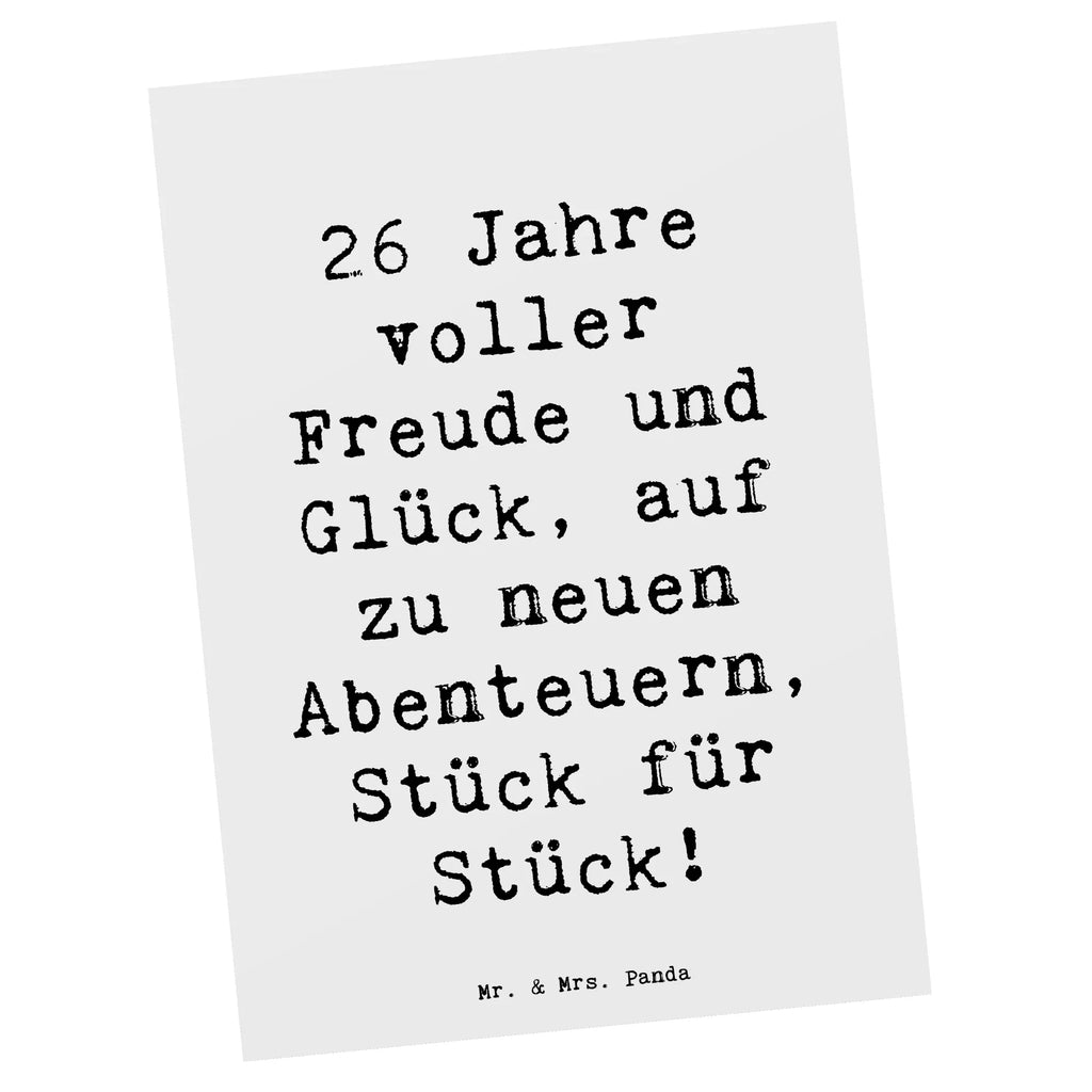 Postkarte Spruch 26. Geburtstag Abenteuer Einladung, Einladungskarte, Postkarte, Ansichtskarte, Grußkarte, Karte, Dankeskarte, Einladungskarten Geburtstag, Einladung Geburtstag, Geburtstagskarte, Ansichtskarten, Geschenkkarte, Geburtstag, Geburtstagsgeschenk, Geschenk