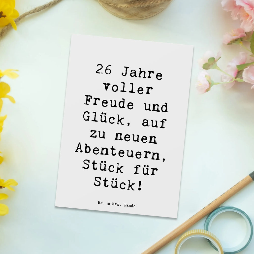 Postkarte Spruch 26. Geburtstag Abenteuer Einladung, Einladungskarte, Postkarte, Ansichtskarte, Grußkarte, Karte, Dankeskarte, Einladungskarten Geburtstag, Einladung Geburtstag, Geburtstagskarte, Ansichtskarten, Geschenkkarte, Geburtstag, Geburtstagsgeschenk, Geschenk