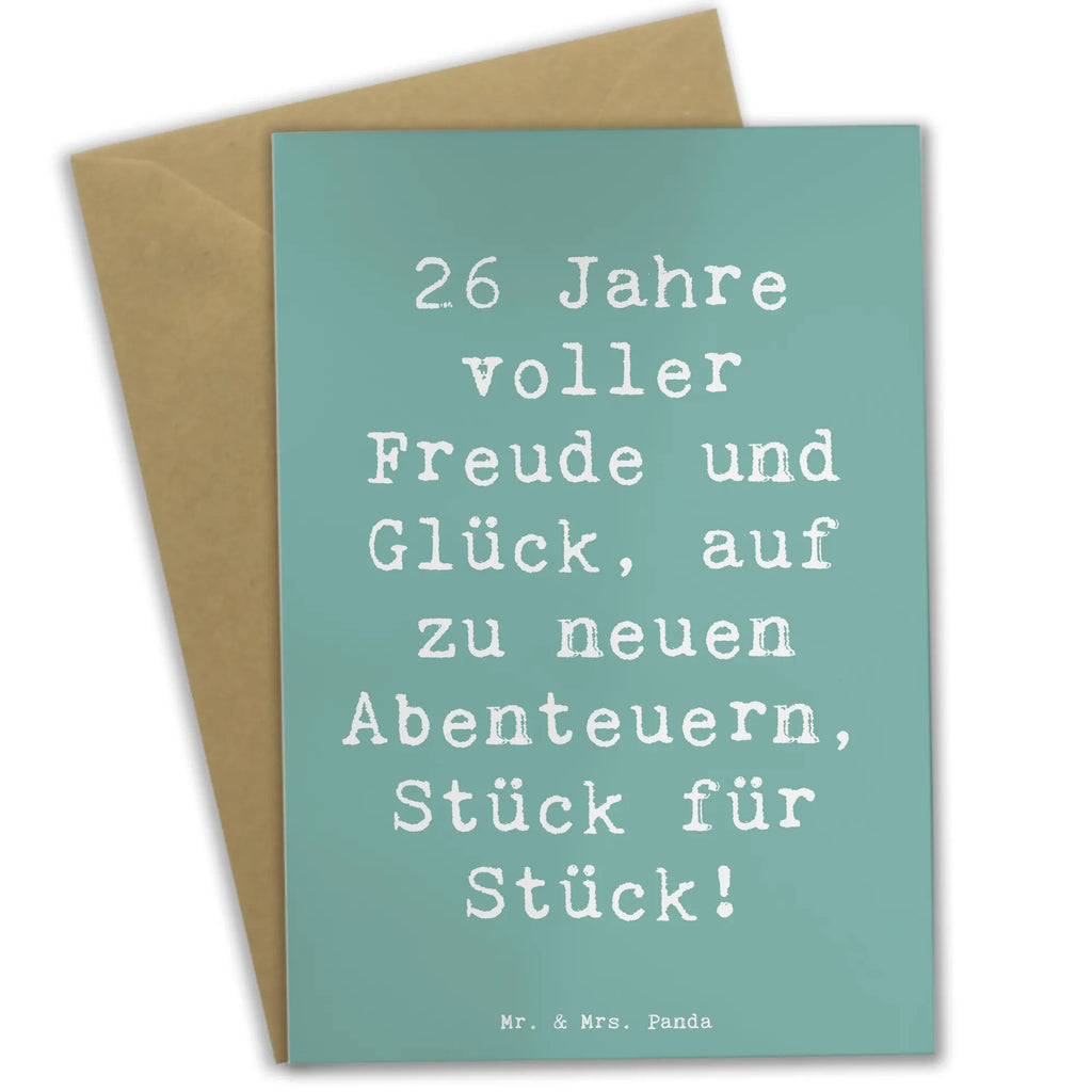 Grußkarte Spruch 26. Geburtstag Abenteuer Grußkarte, Geburtstagskarte, Glückwunschkarte, Klappkarte, Karte, Einladungskarte, Hochzeitskarte, Ansichtskarten, Geburtstag, Geburtstagsgeschenk, Geschenk