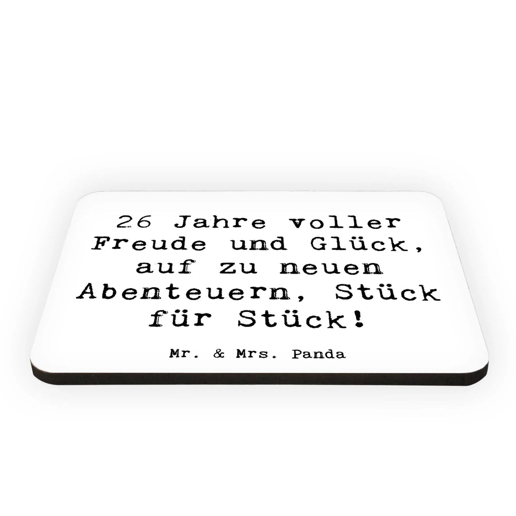 Magnet Saying 26 Jahre voller Freude und Glück, auf zu neuen Abenteuern, Stück für Stück! Notiz Magnet, Pinnwandmagnet, Motivmagnete, Souvenir Magnet, Kühlschrank Dekoration, Whiteboard Magnet, Kühlschrankmagnet, Dekomagnet, Geburtstag, Geburtstagsgeschenk, Geschenk