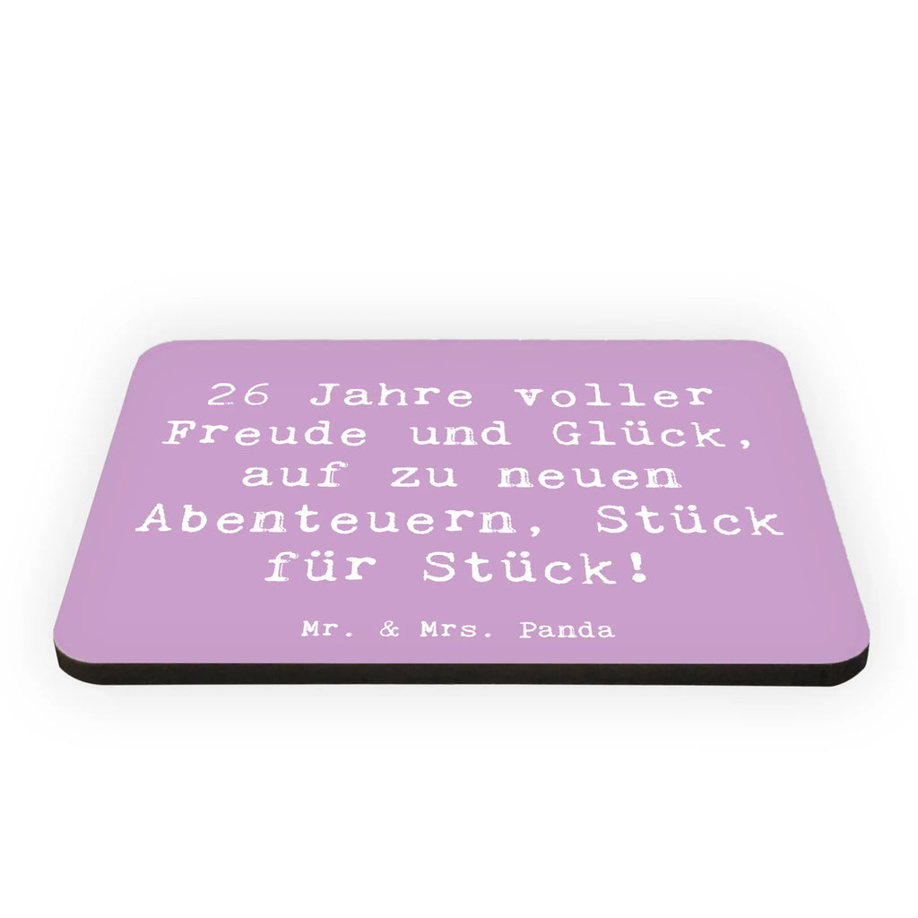 Magnet Saying 26 Jahre voller Freude und Glück, auf zu neuen Abenteuern, Stück für Stück! Notiz Magnet, Pinnwandmagnet, Motivmagnete, Souvenir Magnet, Kühlschrank Dekoration, Whiteboard Magnet, Kühlschrankmagnet, Dekomagnet, Geburtstag, Geburtstagsgeschenk, Geschenk