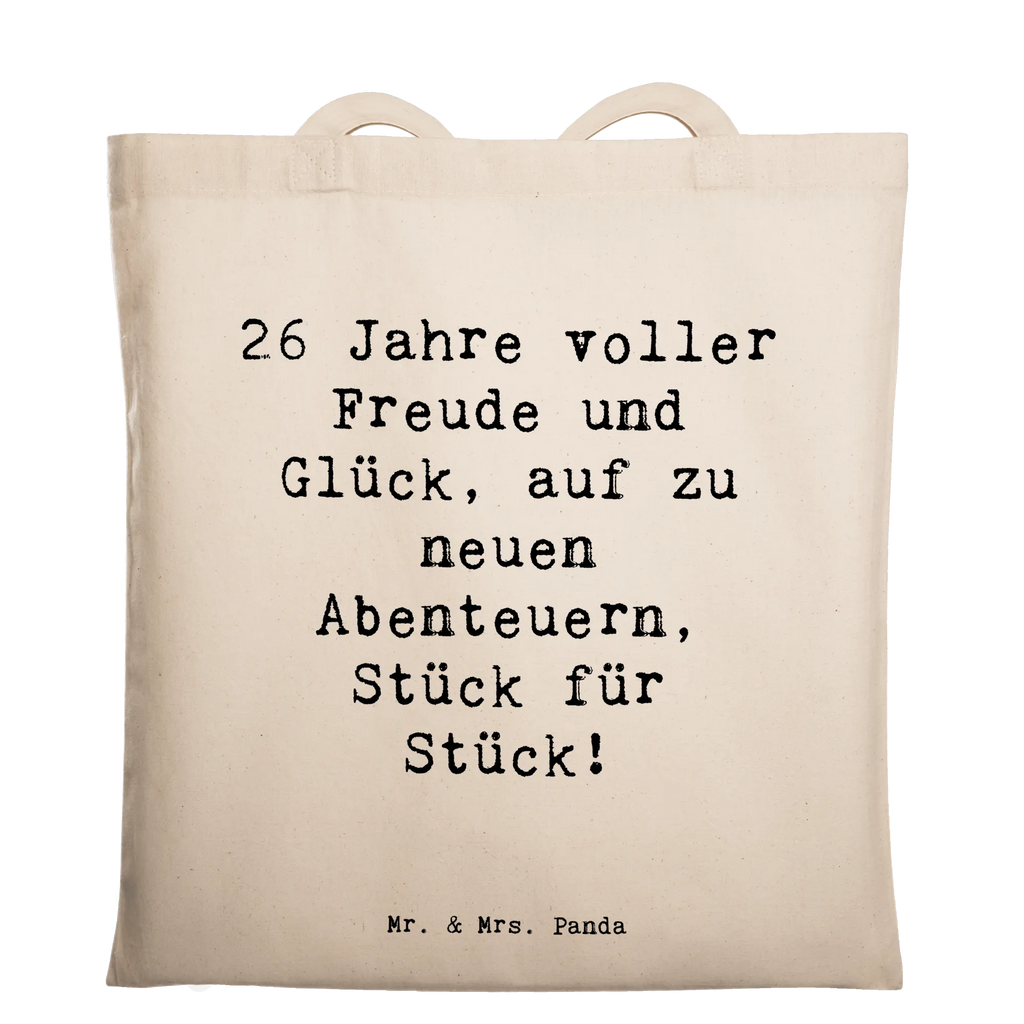 Tragetasche Spruch 26. Geburtstag Abenteuer Beuteltasche, Beutel, Einkaufstasche, Jutebeutel, Stoffbeutel, Tasche, Shopper, Umhängetasche, Strandtasche, Schultertasche, Stofftasche, Tragetasche, Badetasche, Jutetasche, Einkaufstüte, Laptoptasche, Geburtstag, Geburtstagsgeschenk, Geschenk