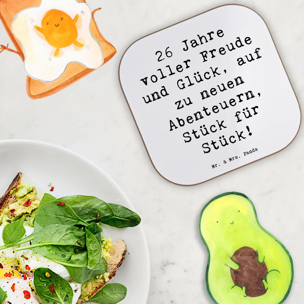 Square coaster Saying 26 Jahre voller Freude und Glück, auf zu neuen Abenteuern, Stück für Stück! Untersetzer, Untersetzer für Gläser, Holzuntersetzer, Tassen Untersetzer, Glasuntersetzer, Getränkeuntersetzer, Bierdeckel, Untersetzer Gläser, Untersetzer aus Holz, Untersetzer Design, Korkuntersetzer, Untersetzer Holz, Geburtstag, Geburtstagsgeschenk, Geschenk