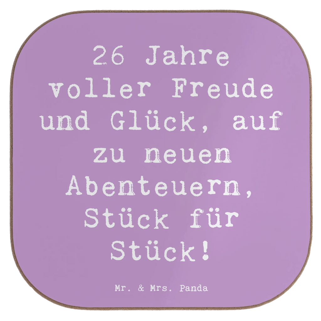 Square coaster Saying 26 Jahre voller Freude und Glück, auf zu neuen Abenteuern, Stück für Stück! Untersetzer, Untersetzer für Gläser, Holzuntersetzer, Tassen Untersetzer, Glasuntersetzer, Getränkeuntersetzer, Bierdeckel, Untersetzer Gläser, Untersetzer aus Holz, Untersetzer Design, Korkuntersetzer, Untersetzer Holz, Geburtstag, Geburtstagsgeschenk, Geschenk