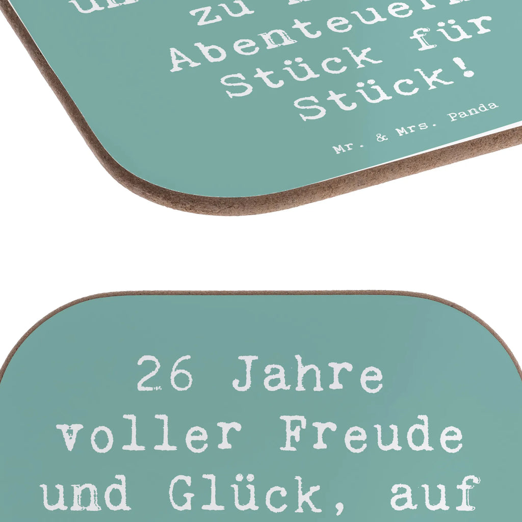 Square coaster Saying 26 Jahre voller Freude und Glück, auf zu neuen Abenteuern, Stück für Stück! Untersetzer, Untersetzer für Gläser, Holzuntersetzer, Tassen Untersetzer, Glasuntersetzer, Getränkeuntersetzer, Bierdeckel, Untersetzer Gläser, Untersetzer aus Holz, Untersetzer Design, Korkuntersetzer, Untersetzer Holz, Geburtstag, Geburtstagsgeschenk, Geschenk