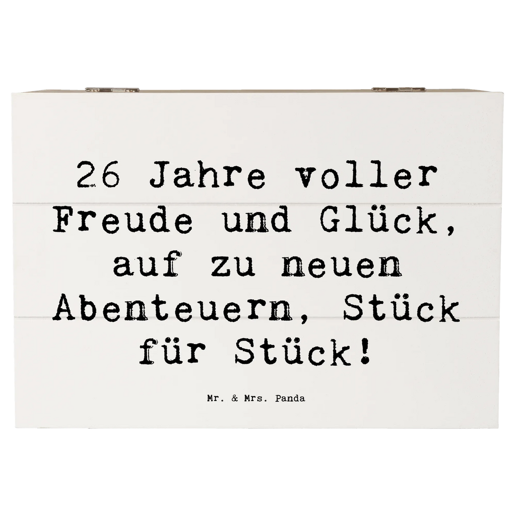 Holzkiste Spruch 26. Geburtstag Abenteuer Schatulle, Holzkiste, Erinnerungskiste, XXL, Truhe, Geschenkdose, Geschenkbox, Schatzkiste, Aufbewahrungsbox, Dekokiste, Erinnerungsbox, Kiste, Geburtstag, Geburtstagsgeschenk, Geschenk