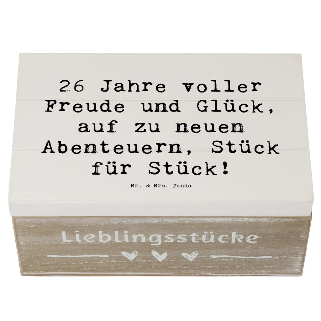 Holzkiste Spruch 26. Geburtstag Abenteuer Schatulle, Holzkiste, Erinnerungskiste, XXL, Truhe, Geschenkdose, Geschenkbox, Schatzkiste, Aufbewahrungsbox, Dekokiste, Erinnerungsbox, Kiste, Geburtstag, Geburtstagsgeschenk, Geschenk