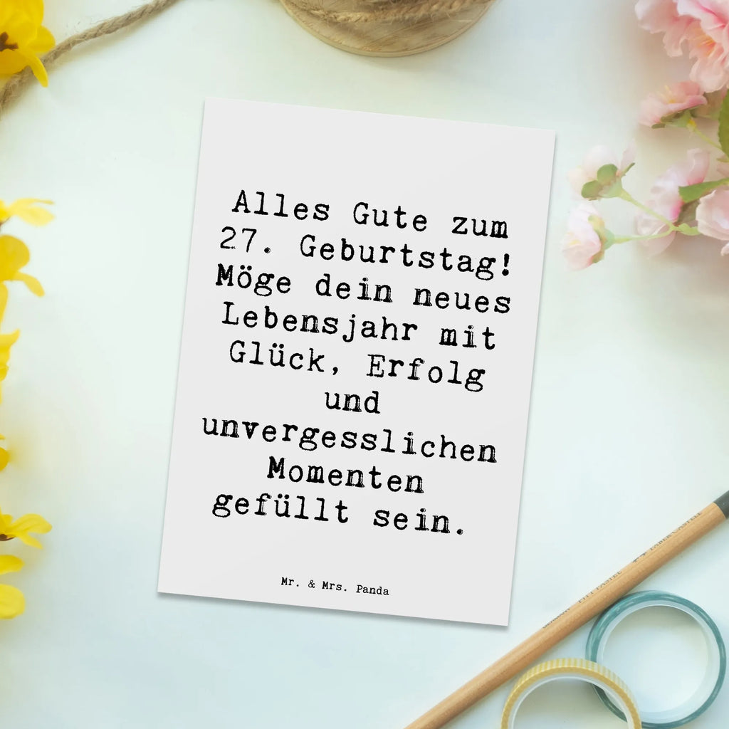 Postcard Saying Alles Gute zum 27. Geburtstag! Möge dein neues Lebensjahr mit Glück, Erfolg und unvergesslichen Momenten gefüllt sein. Dankeskarte, Karte, Postkarte, Einladungskarte, Einladungskarten Geburtstag, Ansichtskarten, Geschenkkarte, Einladung, Geburtstagskarte, Ansichtskarte, Grußkarte, Einladung Geburtstag, Geburtstag, Geburtstagsgeschenk, Geschenk