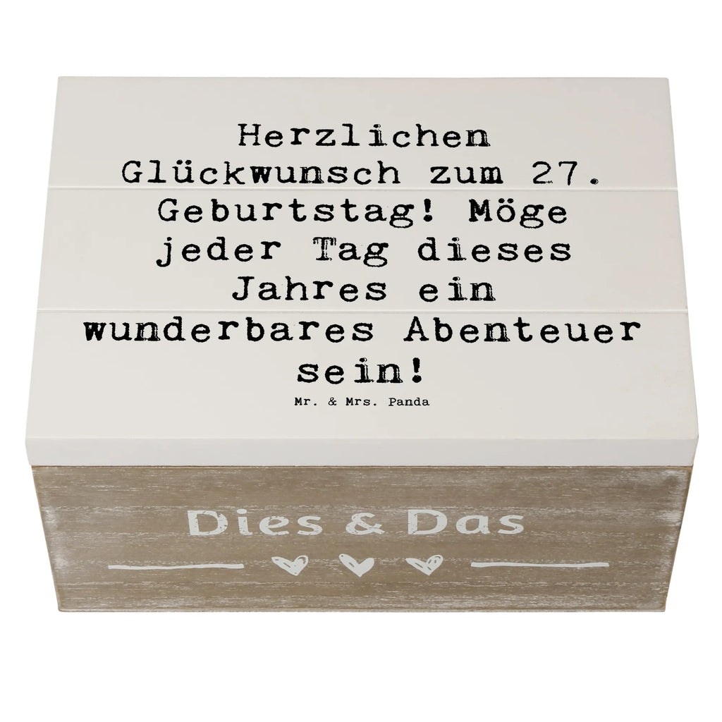 Holzkiste Spruch 27. Geburtstag Abenteuer Geschenkdose, Truhe, Kiste, Erinnerungskiste, Schatzkiste, Holzkiste, Geschenkbox, Dekokiste, Aufbewahrungsbox, XXL, Erinnerungsbox, Schatulle, Geburtstag, Geburtstagsgeschenk, Geschenk