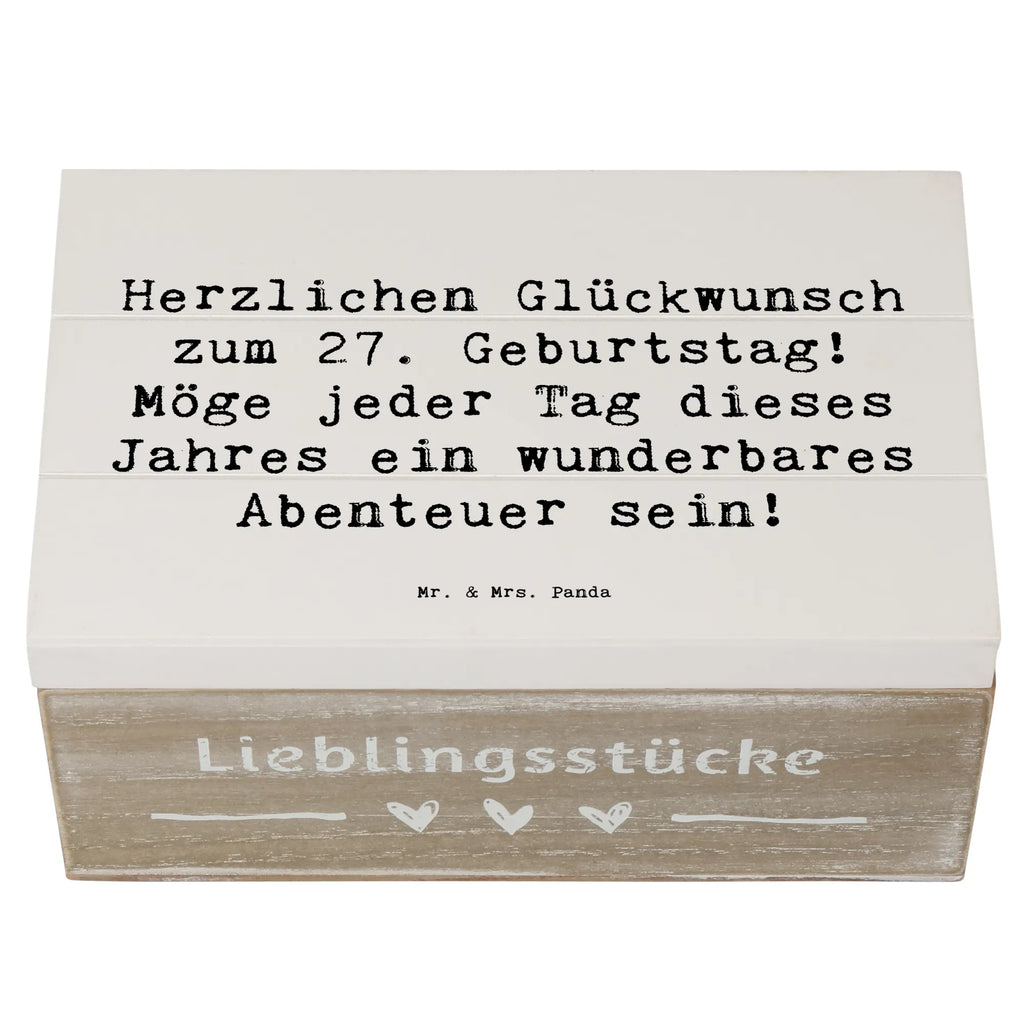 Holzkiste Spruch 27. Geburtstag Abenteuer Geschenkdose, Truhe, Kiste, Erinnerungskiste, Schatzkiste, Holzkiste, Geschenkbox, Dekokiste, Aufbewahrungsbox, XXL, Erinnerungsbox, Schatulle, Geburtstag, Geburtstagsgeschenk, Geschenk