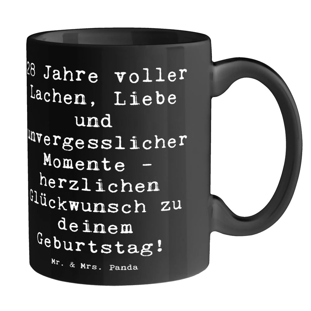 Mug Saying 28 Jahre voller Lachen, Liebe und unvergesslicher Momente - herzlichen Glückwunsch zu deinem Geburtstag! Porzellantasse, Tasse mit Zitaten, Kaffeetasse, Tasse, Bürotasse, Tasse mit Motiven, Teetasse, Keramiktasse, Geschenktasse, Geburtstag, Geburtstagsgeschenk, Geschenk