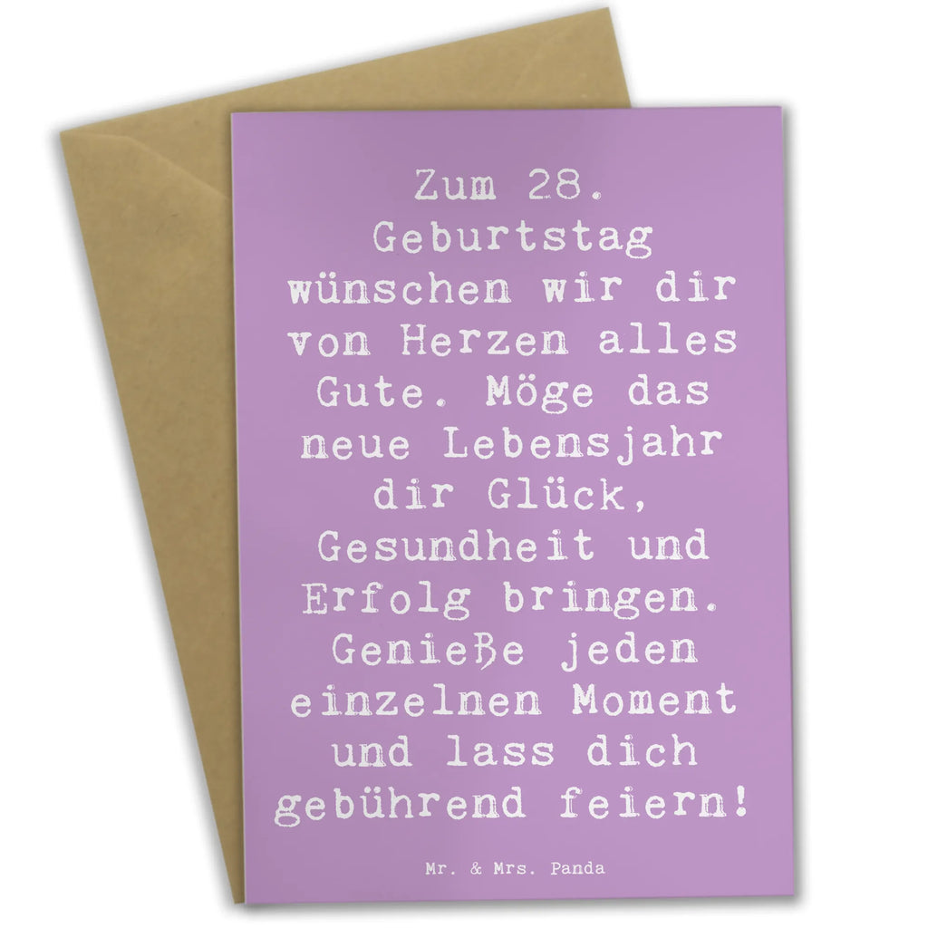 Greetings card Saying Zum 28. Geburtstag wünschen wir dir von Herzen alles Gute. Möge das neue Lebensjahr dir Glück, Gesundheit und Erfolg bringen. Genieße jeden einzelnen Moment und lass dich gebührend feiern! Geburtstagskarte, Einladungskarte, Karte, Glückwunschkarte, Hochzeitskarte, Grußkarte, Klappkarte, Ansichtskarten, Geburtstag, Geburtstagsgeschenk, Geschenk