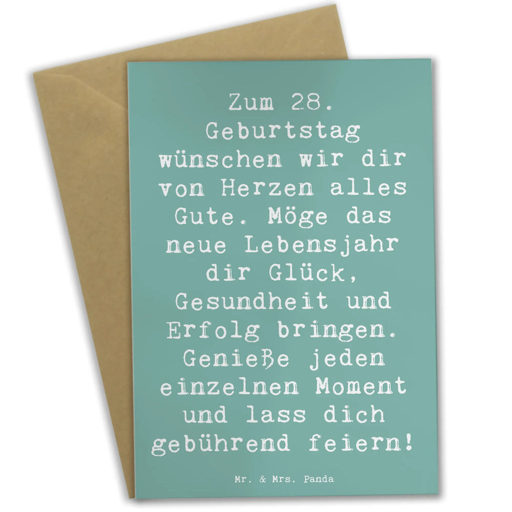 Greetings card Saying Zum 28. Geburtstag wünschen wir dir von Herzen alles Gute. Möge das neue Lebensjahr dir Glück, Gesundheit und Erfolg bringen. Genieße jeden einzelnen Moment und lass dich gebührend feiern! Geburtstagskarte, Einladungskarte, Karte, Glückwunschkarte, Hochzeitskarte, Grußkarte, Klappkarte, Ansichtskarten, Geburtstag, Geburtstagsgeschenk, Geschenk