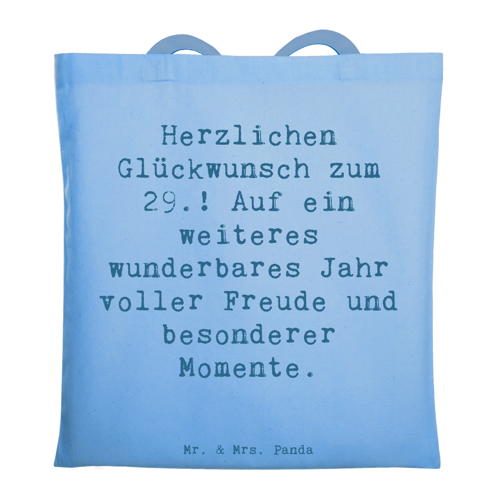 Tragetasche Spruch 29. Geburtstag Beuteltasche, Beutel, Einkaufstasche, Jutebeutel, Stoffbeutel, Tasche, Shopper, Umhängetasche, Strandtasche, Schultertasche, Stofftasche, Tragetasche, Badetasche, Jutetasche, Einkaufstüte, Laptoptasche, Geburtstag, Geburtstagsgeschenk, Geschenk