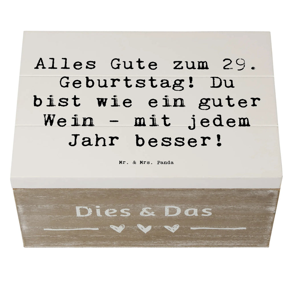 Holzkiste Spruch 29. Geburtstag Glückwünsche Aufbewahrungsbox, Erinnerungsbox, Holzkiste, Erinnerungskiste, Geschenkbox, Dekokiste, Schatulle, Geschenkdose, Truhe, Kiste, XXL, Schatzkiste, Geburtstag, Geburtstagsgeschenk, Geschenk