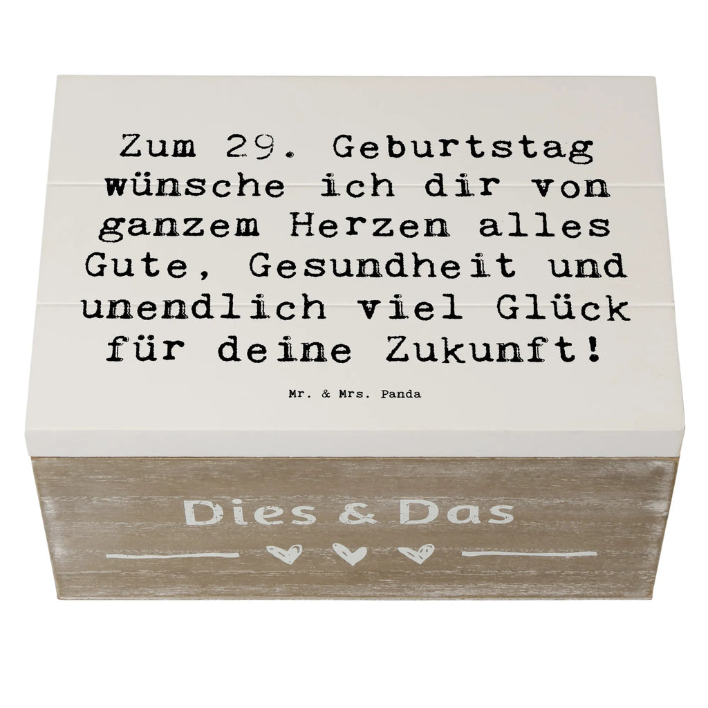 Holzkiste Spruch 29. Geburtstag Wünsche XXL, Schatulle, Geschenkbox, Erinnerungsbox, Geschenkdose, Schatzkiste, Holzkiste, Dekokiste, Kiste, Aufbewahrungsbox, Erinnerungskiste, Truhe, Geburtstag, Geburtstagsgeschenk, Geschenk