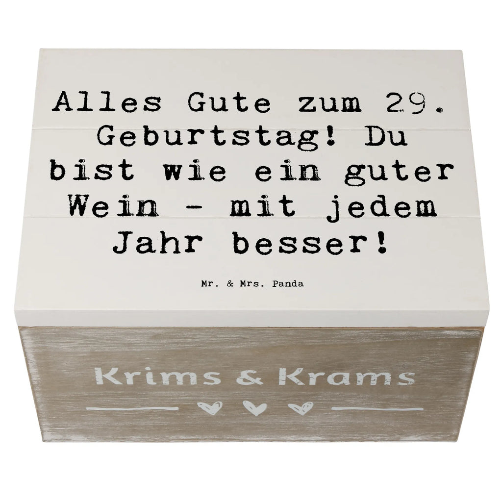 Holzkiste Spruch 29. Geburtstag Glückwünsche Aufbewahrungsbox, Erinnerungsbox, Holzkiste, Erinnerungskiste, Geschenkbox, Dekokiste, Schatulle, Geschenkdose, Truhe, Kiste, XXL, Schatzkiste, Geburtstag, Geburtstagsgeschenk, Geschenk