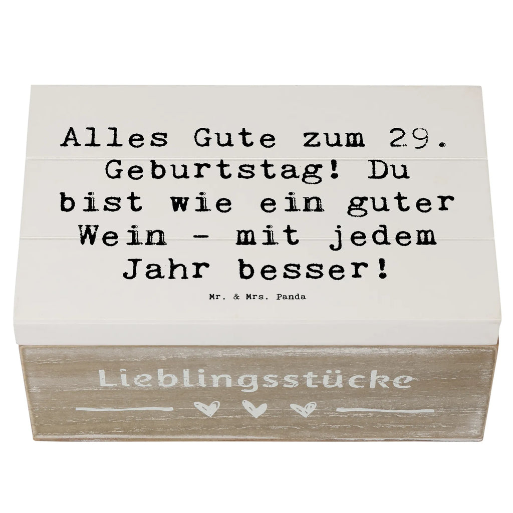 Holzkiste Spruch 29. Geburtstag Glückwünsche Aufbewahrungsbox, Erinnerungsbox, Holzkiste, Erinnerungskiste, Geschenkbox, Dekokiste, Schatulle, Geschenkdose, Truhe, Kiste, XXL, Schatzkiste, Geburtstag, Geburtstagsgeschenk, Geschenk