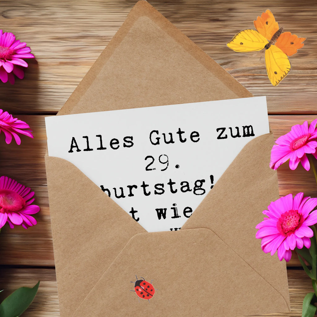 Deluxe Card Saying Alles Gute zum 29. Geburtstag! Du bist wie ein guter Wein - mit jedem Jahr besser! Klappkarte, Hochwertige Grußkarte, Einladungskarte, Karte, Geburtstagskarte, Grußkarte, Hochwertige Klappkarte, Glückwunschkarte, Hochzeitskarte, Geburtstag, Geburtstagsgeschenk, Geschenk
