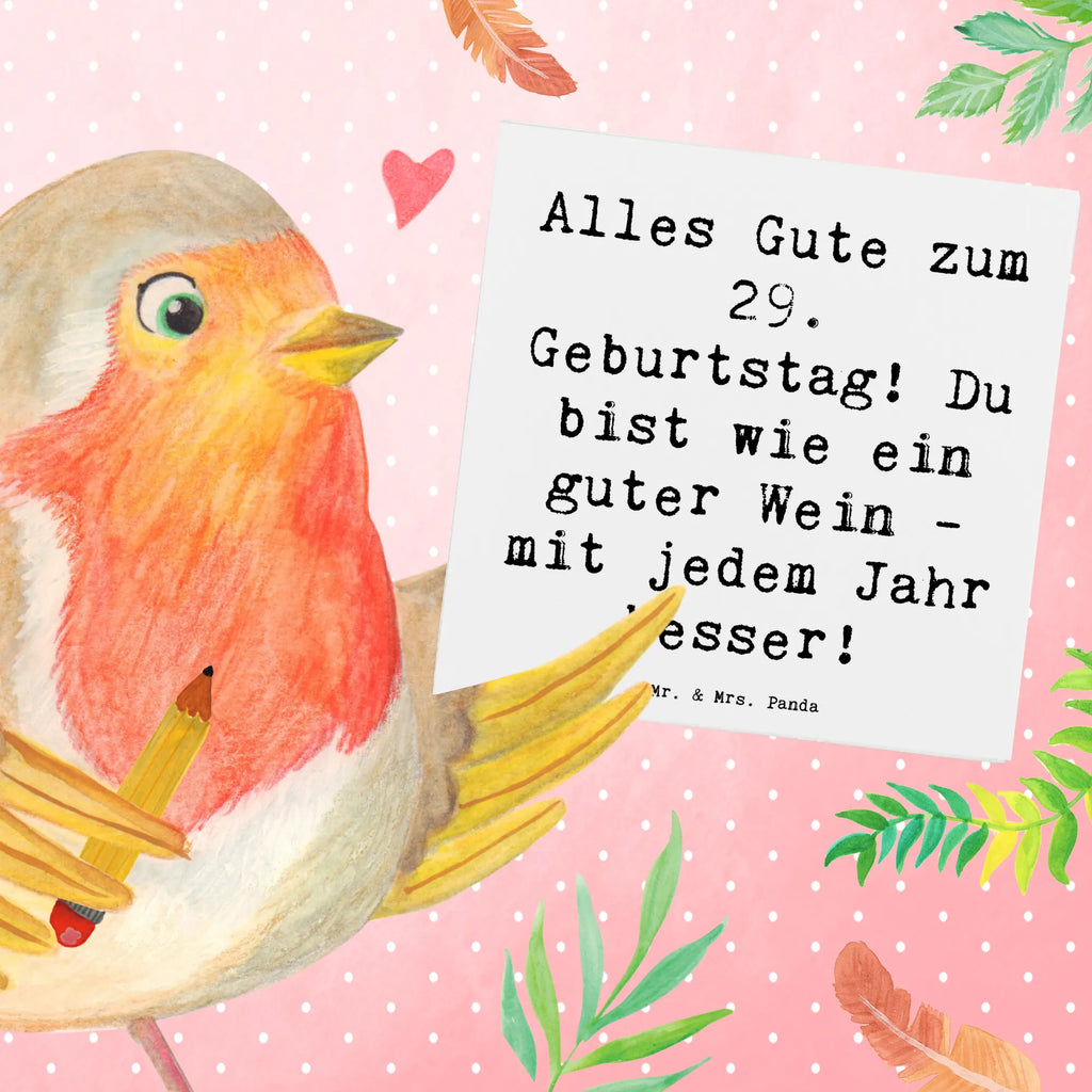 Deluxe Card Saying Alles Gute zum 29. Geburtstag! Du bist wie ein guter Wein - mit jedem Jahr besser! Klappkarte, Hochwertige Grußkarte, Einladungskarte, Karte, Geburtstagskarte, Grußkarte, Hochwertige Klappkarte, Glückwunschkarte, Hochzeitskarte, Geburtstag, Geburtstagsgeschenk, Geschenk