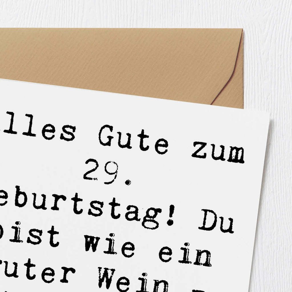 Deluxe Card Saying Alles Gute zum 29. Geburtstag! Du bist wie ein guter Wein - mit jedem Jahr besser! Klappkarte, Hochwertige Grußkarte, Einladungskarte, Karte, Geburtstagskarte, Grußkarte, Hochwertige Klappkarte, Glückwunschkarte, Hochzeitskarte, Geburtstag, Geburtstagsgeschenk, Geschenk