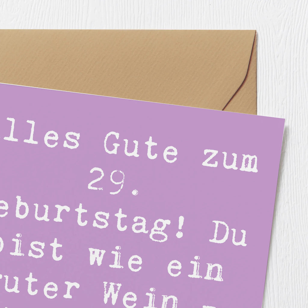 Deluxe Card Saying Alles Gute zum 29. Geburtstag! Du bist wie ein guter Wein - mit jedem Jahr besser! Klappkarte, Hochwertige Grußkarte, Einladungskarte, Karte, Geburtstagskarte, Grußkarte, Hochwertige Klappkarte, Glückwunschkarte, Hochzeitskarte, Geburtstag, Geburtstagsgeschenk, Geschenk