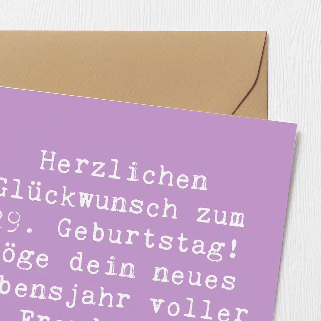Deluxe Karte Spruch 29. Geburtstag Glückwunsch Karte, Hochwertige Klappkarte, Grußkarte, Klappkarte, Glückwunschkarte, Hochwertige Grußkarte, Einladungskarte, Hochzeitskarte, Geburtstagskarte, Geburtstag, Geburtstagsgeschenk, Geschenk