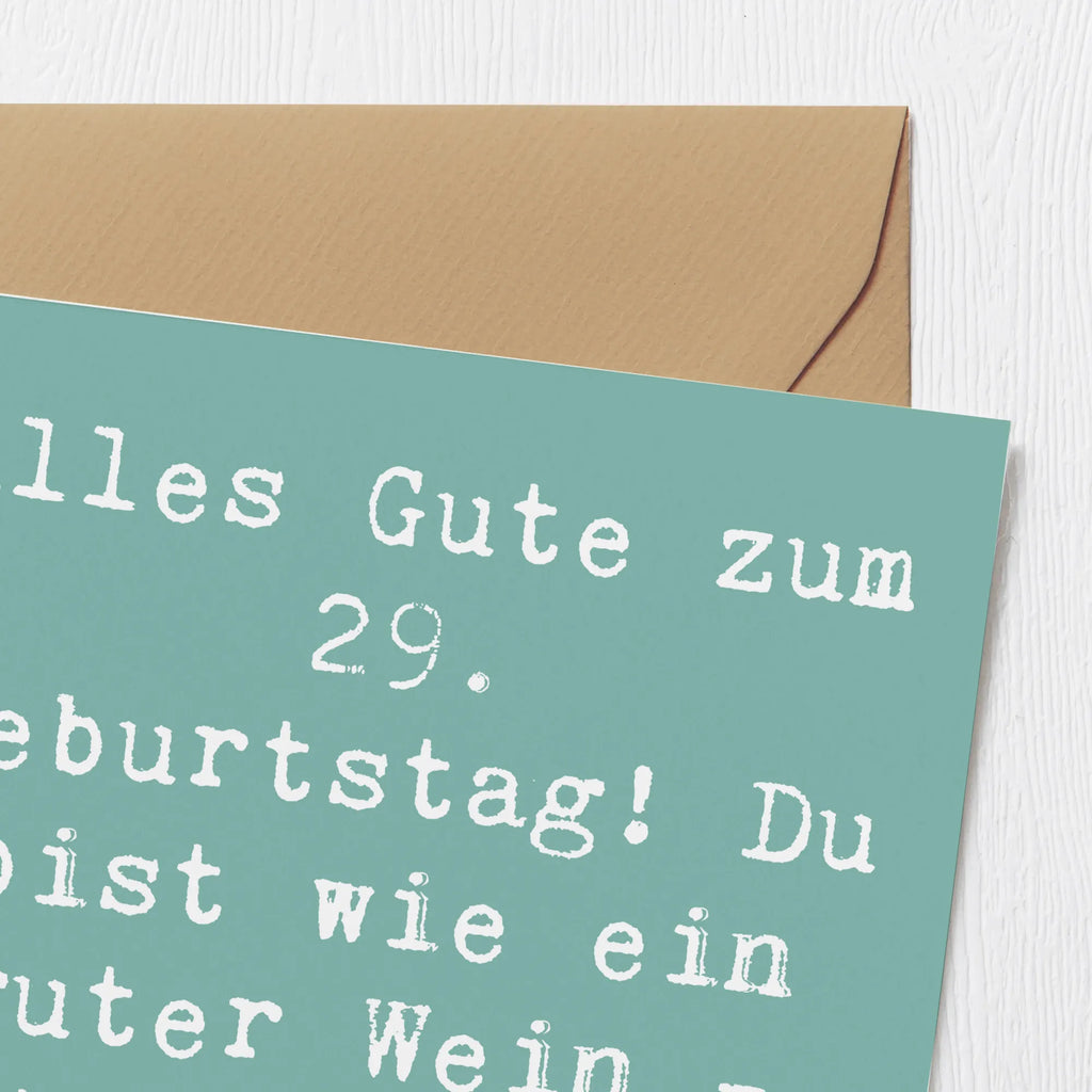Deluxe Card Saying Alles Gute zum 29. Geburtstag! Du bist wie ein guter Wein - mit jedem Jahr besser! Klappkarte, Hochwertige Grußkarte, Einladungskarte, Karte, Geburtstagskarte, Grußkarte, Hochwertige Klappkarte, Glückwunschkarte, Hochzeitskarte, Geburtstag, Geburtstagsgeschenk, Geschenk