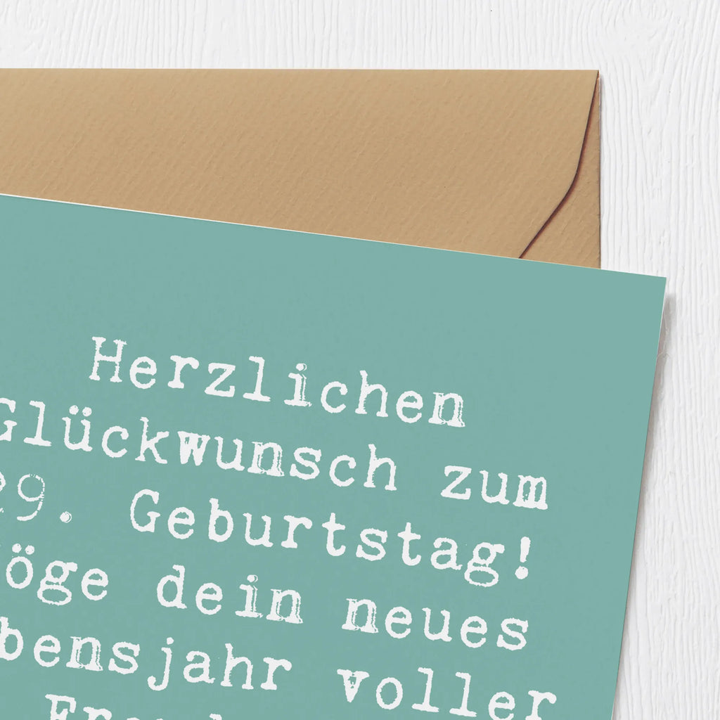Deluxe Karte Spruch 29. Geburtstag Glückwunsch Karte, Hochwertige Klappkarte, Grußkarte, Klappkarte, Glückwunschkarte, Hochwertige Grußkarte, Einladungskarte, Hochzeitskarte, Geburtstagskarte, Geburtstag, Geburtstagsgeschenk, Geschenk