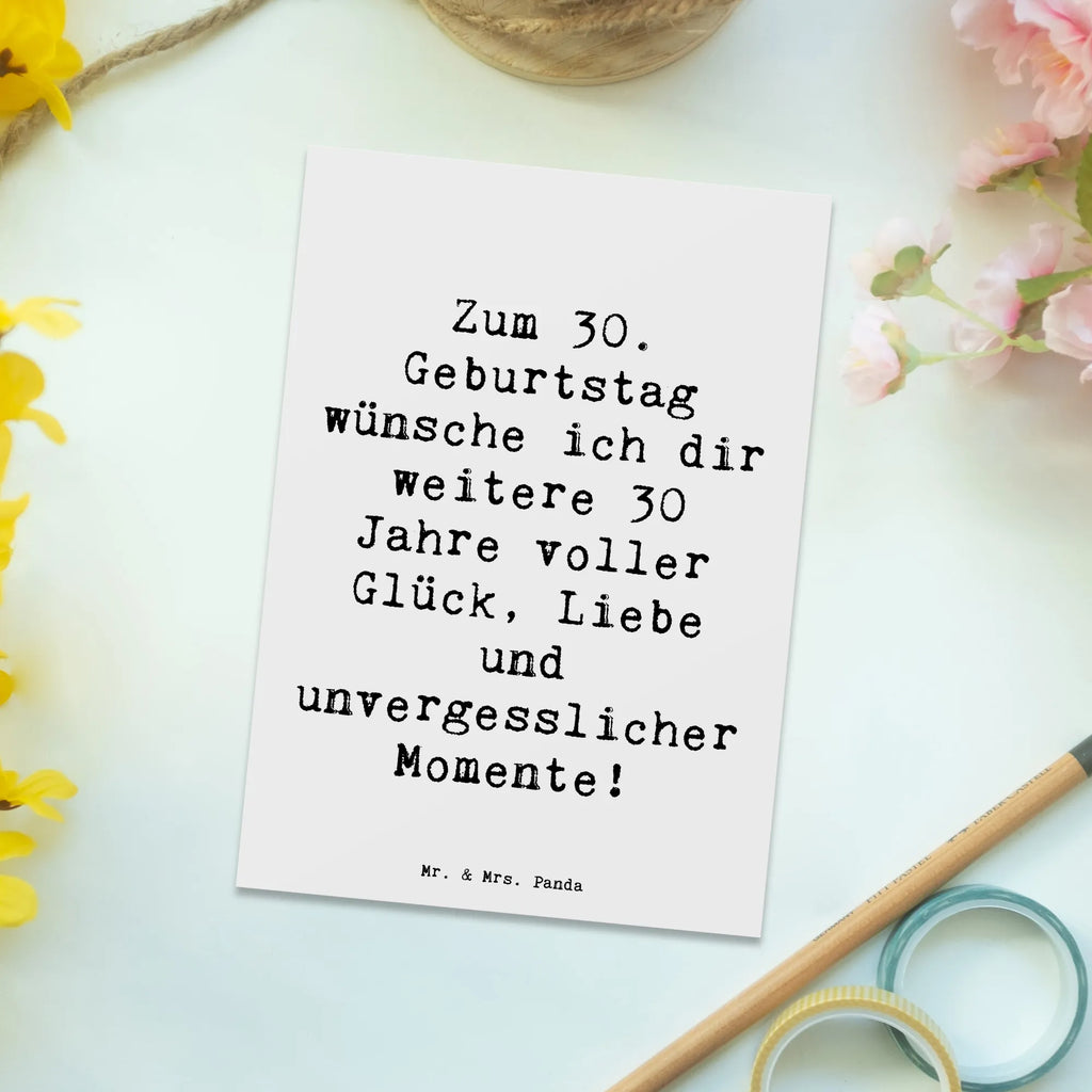 Postcard Saying Zum 30. Geburtstag wünsche ich dir weitere 30 Jahre voller Glück, Liebe und unvergesslicher Momente! Einladungskarten Geburtstag, Einladung Geburtstag, Ansichtskarten, Karte, Einladungskarte, Ansichtskarte, Einladung, Postkarte, Geschenkkarte, Grußkarte, Dankeskarte, Geburtstagskarte, Geburtstag, Geburtstagsgeschenk, Geschenk