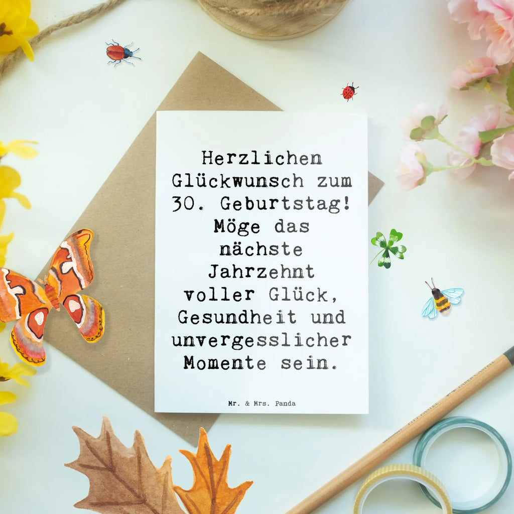 Greetings card Saying Herzlichen Glückwunsch zum 30. Geburtstag! Möge das nächste Jahrzehnt voller Glück, Gesundheit und unvergesslicher Momente sein. Geburtstagskarte, Klappkarte, Hochzeitskarte, Karte, Grußkarte, Ansichtskarten, Glückwunschkarte, Einladungskarte, Geburtstag, Geburtstagsgeschenk, Geschenk