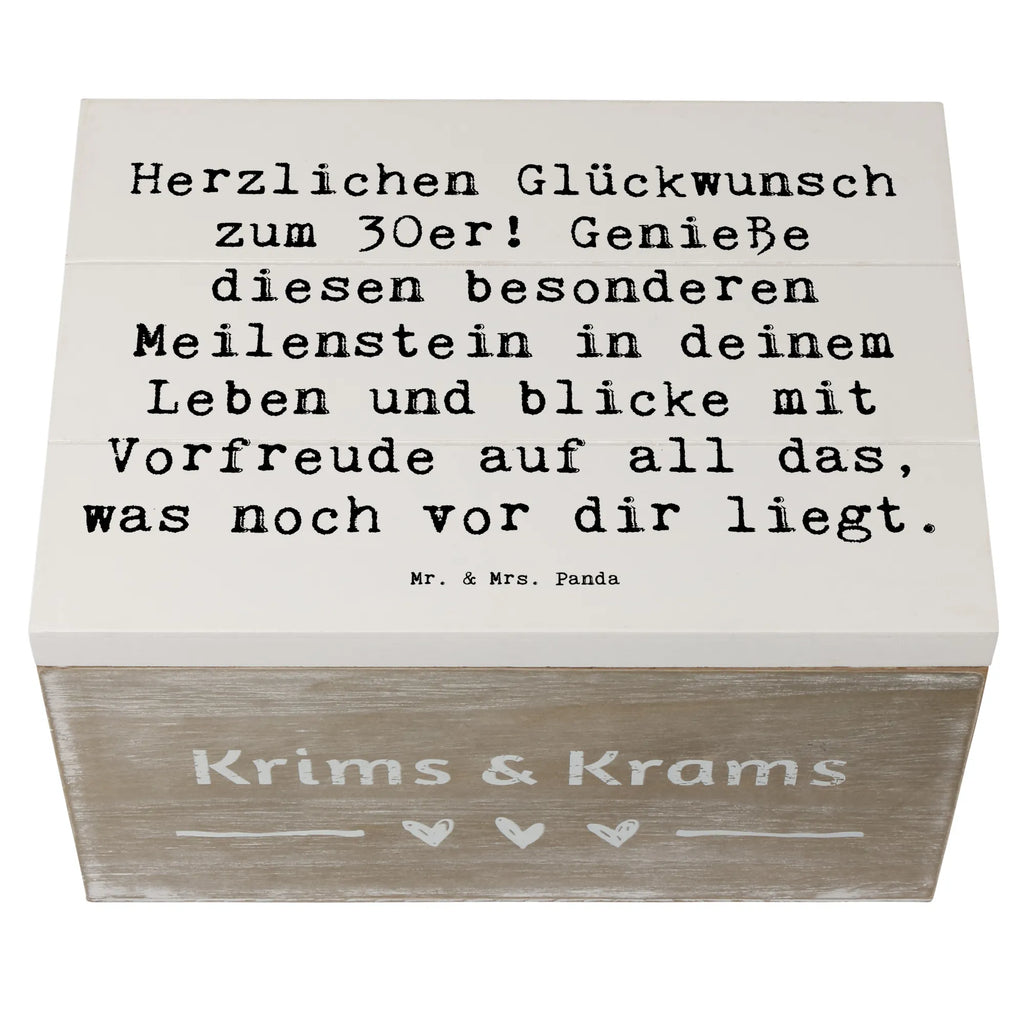 Wooden chest Saying Herzlichen Glückwunsch zum 30er! Genieße diesen besonderen Meilenstein in deinem Leben und blicke mit Vorfreude auf all das, was noch vor dir liegt. Dekokiste, Truhe, Aufbewahrungsbox, Holzkiste, Erinnerungsbox, XXL, Schatulle, Geschenkbox, Erinnerungskiste, Kiste, Schatzkiste, Geschenkdose, Geburtstag, Geburtstagsgeschenk, Geschenk