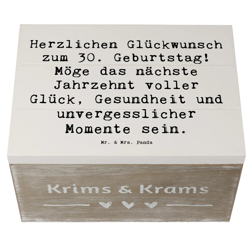 Wooden chest Saying Herzlichen Glückwunsch zum 30. Geburtstag! Möge das nächste Jahrzehnt voller Glück, Gesundheit und unvergesslicher Momente sein. Schatulle, Erinnerungskiste, Geschenkbox, Aufbewahrungsbox, Kiste, Schatzkiste, Truhe, Erinnerungsbox, Holzkiste, Dekokiste, Geschenkdose, XXL, Geburtstag, Geburtstagsgeschenk, Geschenk