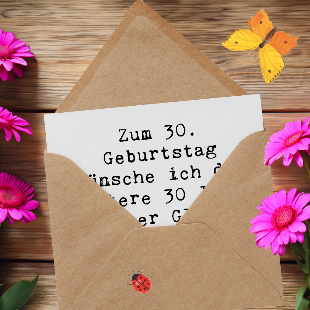 Deluxe Karte Spruch 30. Geburtstag Glück Karte, Grußkarte, Hochwertige Klappkarte, Glückwunschkarte, Klappkarte, Geburtstagskarte, Hochzeitskarte, Einladungskarte, Hochwertige Grußkarte, Geburtstag, Geburtstagsgeschenk, Geschenk