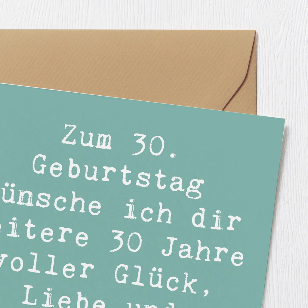 Deluxe Karte Spruch 30. Geburtstag Glück Karte, Grußkarte, Hochwertige Klappkarte, Glückwunschkarte, Klappkarte, Geburtstagskarte, Hochzeitskarte, Einladungskarte, Hochwertige Grußkarte, Geburtstag, Geburtstagsgeschenk, Geschenk