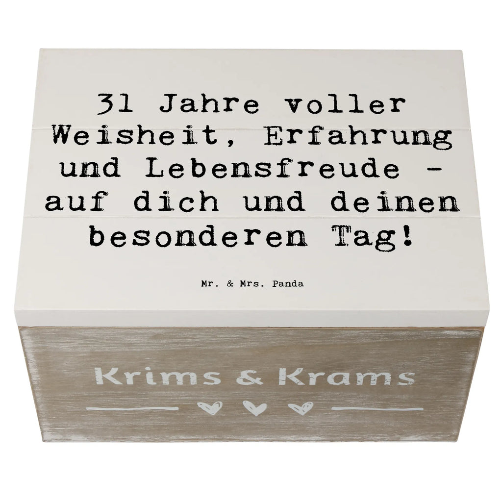 Holzkiste Spruch 31. Geburtstag Weisheit Geschenkbox, Schatulle, XXL, Kiste, Erinnerungsbox, Dekokiste, Holzkiste, Schatzkiste, Aufbewahrungsbox, Geschenkdose, Truhe, Erinnerungskiste, Geburtstag, Geburtstagsgeschenk, Geschenk