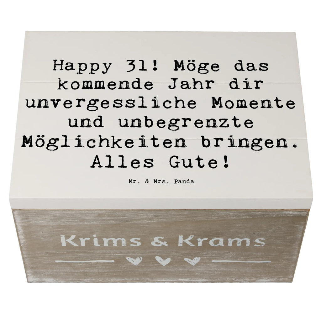 Holzkiste Spruch 31. Geburtstag Aufbewahrungsbox, Schatzkiste, Dekokiste, Geschenkdose, Truhe, XXL, Geschenkbox, Erinnerungsbox, Holzkiste, Schatulle, Erinnerungskiste, Kiste, Geburtstag, Geburtstagsgeschenk, Geschenk