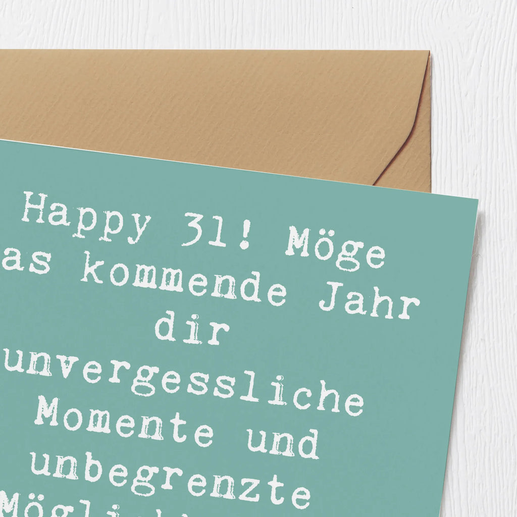 Deluxe Card Saying Happy 31! Möge das kommende Jahr dir unvergessliche Momente und unbegrenzte Möglichkeiten bringen. Alles Gute! Hochzeitskarte, Grußkarte, Karte, Hochwertige Klappkarte, Klappkarte, Geburtstagskarte, Einladungskarte, Hochwertige Grußkarte, Glückwunschkarte, Geburtstag, Geburtstagsgeschenk, Geschenk