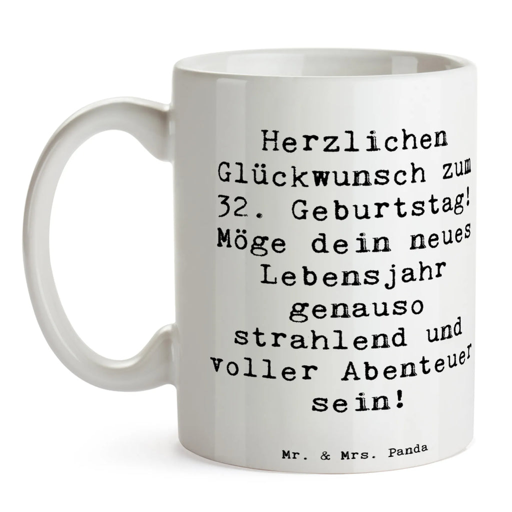 Mug Saying Herzlichen Glückwunsch zum 32. Geburtstag! Möge dein neues Lebensjahr genauso strahlend und voller Abenteuer sein! Geschenktasse, Kaffeetasse, Teetasse, Tasse mit Motiven, Tasse mit Zitaten, Bürotasse, Porzellantasse, Tasse, Keramiktasse, Geburtstag, Geburtstagsgeschenk, Geschenk