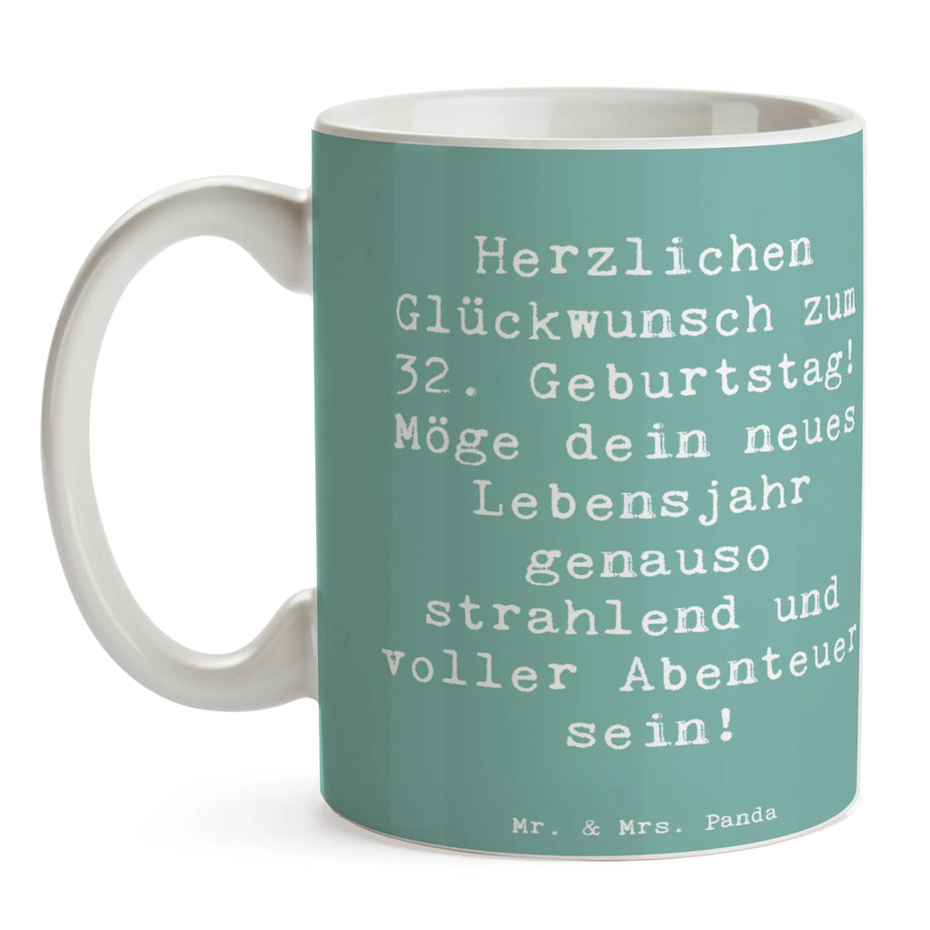 Mug Saying Herzlichen Glückwunsch zum 32. Geburtstag! Möge dein neues Lebensjahr genauso strahlend und voller Abenteuer sein! Geschenktasse, Kaffeetasse, Teetasse, Tasse mit Motiven, Tasse mit Zitaten, Bürotasse, Porzellantasse, Tasse, Keramiktasse, Geburtstag, Geburtstagsgeschenk, Geschenk
