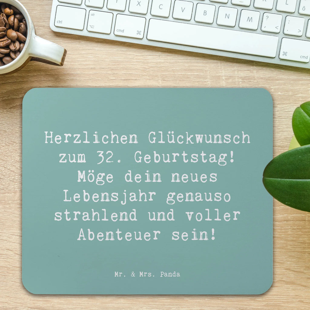 Mauspad Spruch 32. Geburtstag Abenteuer Arbeitszimmer, Mauspad, Computer zubehör, Designer Mauspad, Einzigartiges Mauspad, PC Zubehör, Mauspad Büro, Mousepad, Mausunterlage, Büroausstattung, Geburtstag, Geburtstagsgeschenk, Geschenk