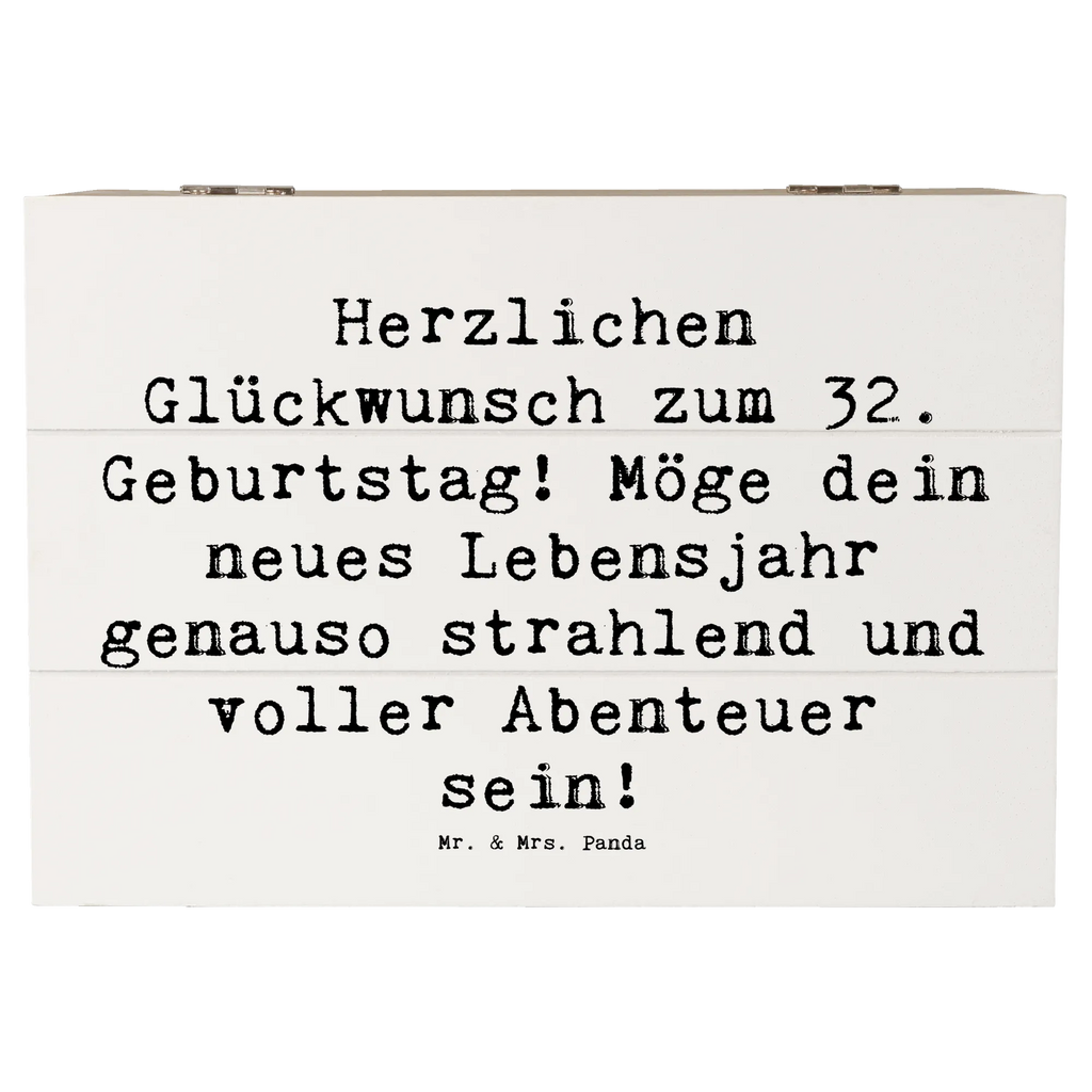 Holzkiste Spruch 32. Geburtstag Abenteuer Schatzkiste, Geschenkdose, Aufbewahrungsbox, Holzkiste, Dekokiste, Kiste, Erinnerungskiste, Erinnerungsbox, Schatulle, XXL, Truhe, Geschenkbox, Geburtstag, Geburtstagsgeschenk, Geschenk