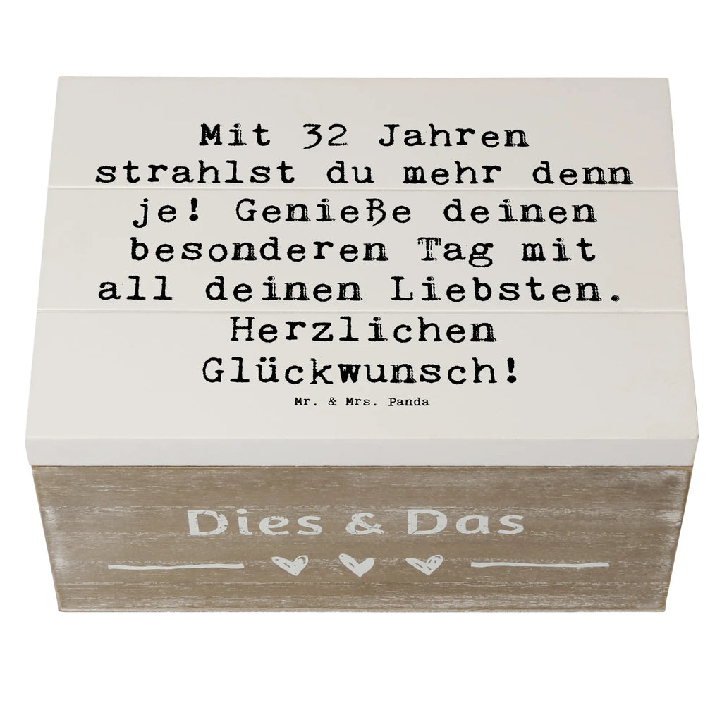Holzkiste Spruch 32. Geburtstag Schatzkiste, Truhe, Dekokiste, Kiste, Erinnerungsbox, Holzkiste, Schatulle, XXL, Erinnerungskiste, Aufbewahrungsbox, Geschenkbox, Geschenkdose, Geburtstag, Geburtstagsgeschenk, Geschenk